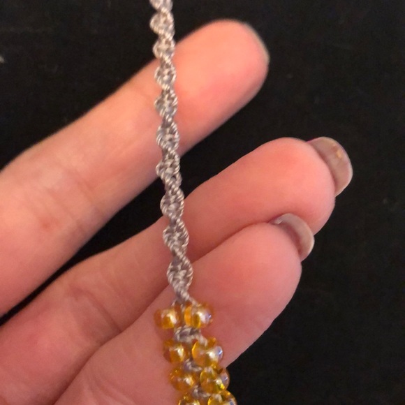 Handmade macrame and bead necklace - Picture 3 of 4